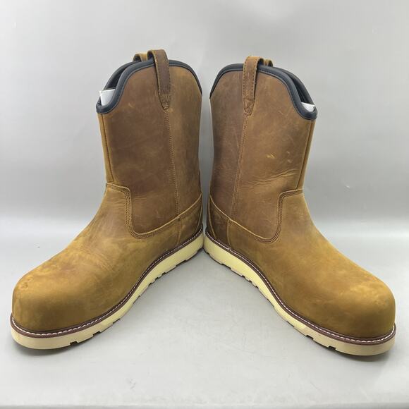 BRUNT Bolduc Boots Mens Size 11.5 Brown Pull On Work Safety Toe Wedge Shoes NEW - Picture 5 of 8